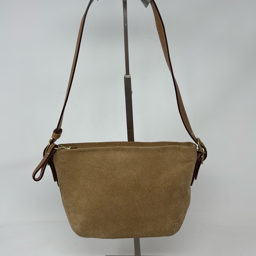Vintage Y2K COACH LEGACY Camel Suede Mini East West Satchel Bag